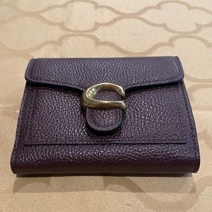 Small Plum Coach Leather Wallet (NEW)